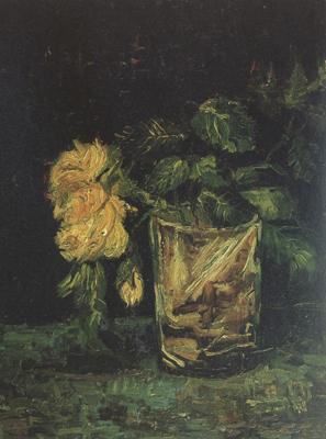 Vincent Van Gogh Glass with  Roses (nn04) France oil painting art